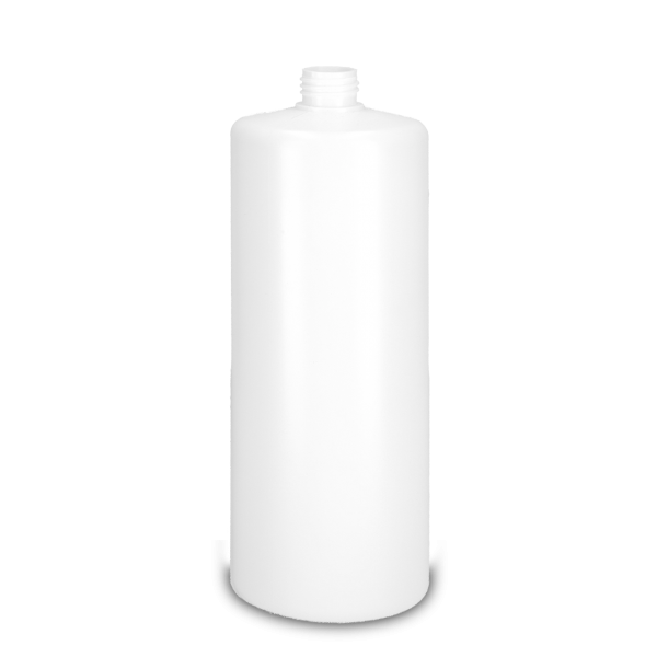 1000 ml Rundflasche HD/LD PE weiß RD 25 zylindrisch
