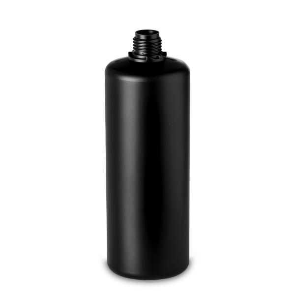 1000 ml Rundflasche HDPE schwarz OV 28 zylindrisch