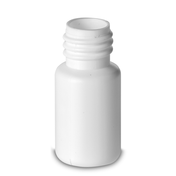 10 ml Rundflasche HDPE weiß RD 18 zylindrisch