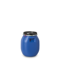 30 Liter Spannringdeckelfass HDPE blau rund