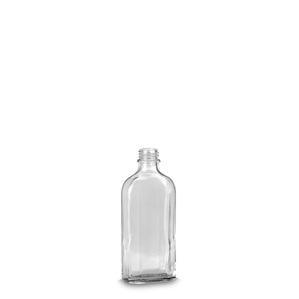 125 ml Meplatflasche Glas klar GL 22 meplat