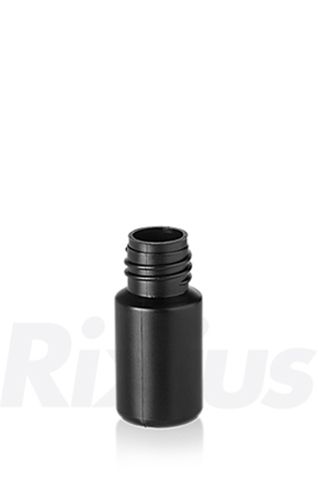 10 ml Rundflasche HDPE schwarz RD 18 zylindrisch