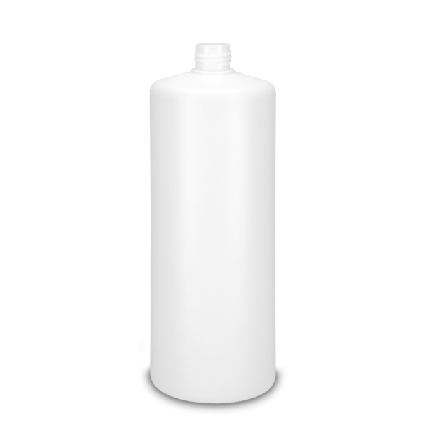1000 ml Rundflasche HDPE weiß RD 25 zylindrisch