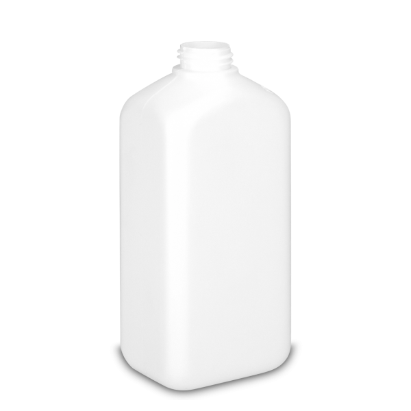 250 ml Vierkantflasche HDPE weiß RD 28 rechteckig