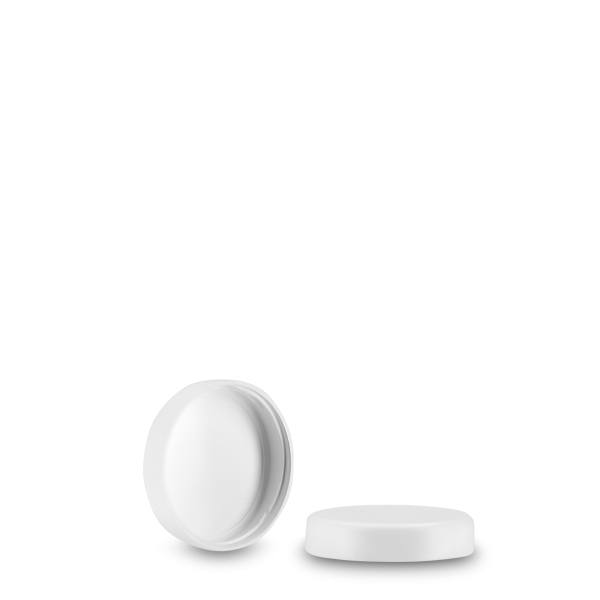 Kosmetikdeckel - weiß - 32 mm - matt abgerundet