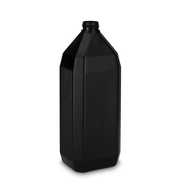 1000 ml Vierkantflasche HDPE schwarz ZP 28 achteckig