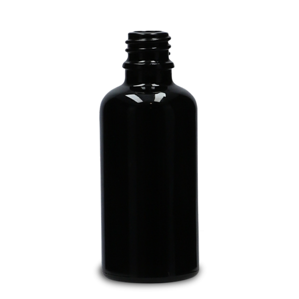 50 ml Tropfflasche Glas schwarz GL 18 rund