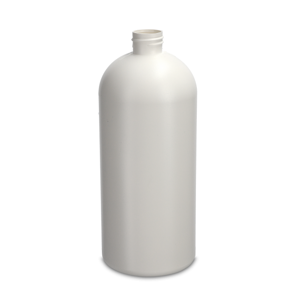 1000 ml Rundflasche HDPE weiß 28/410 Rundschulter
