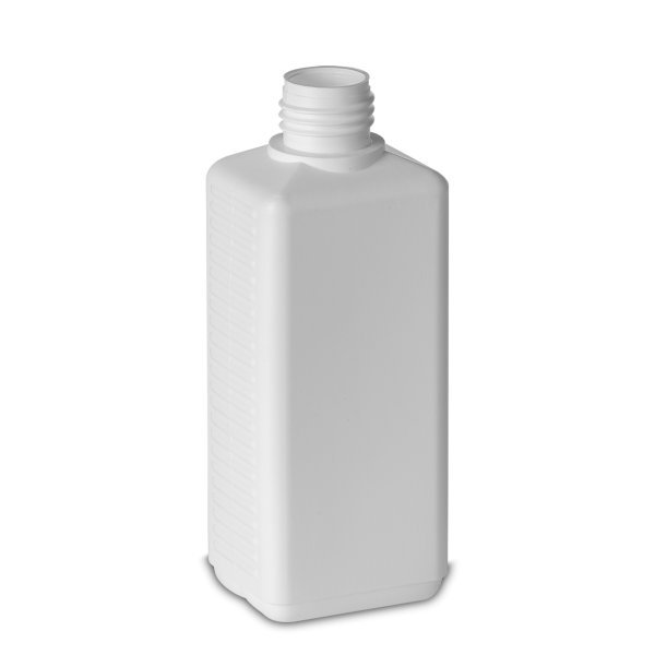 250 ml Vierkantflasche HDPE weiß RD 25 rechteckig