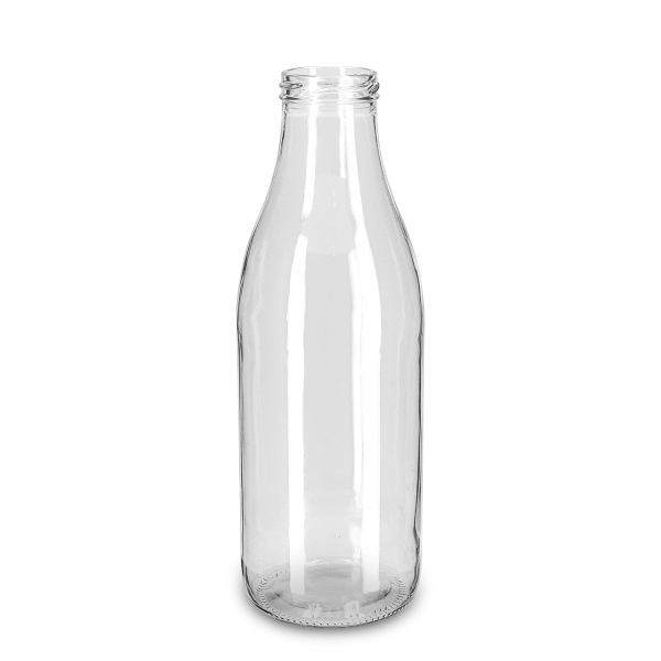 1000 ml Saftflasche Glas klar TO 48 rund