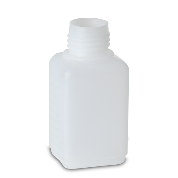 75 ml Vierkantflasche HDPE natur RD 25 rechteckig