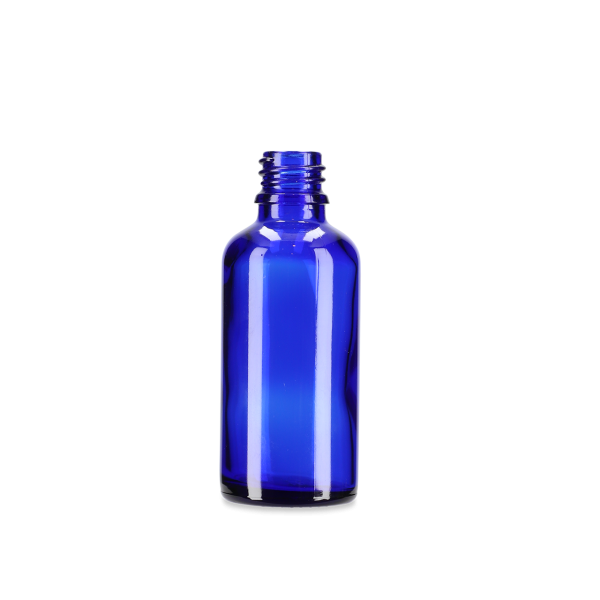 50 ml Tropfflasche Glas blau GL 18 rund