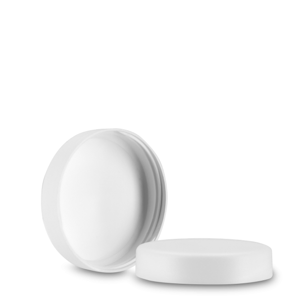 Kosmetikdeckel - weiß - 52 mm - matt abgerundet