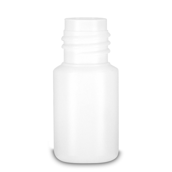 10 ml Rundflasche HDPE weiß 18 zylindrisch