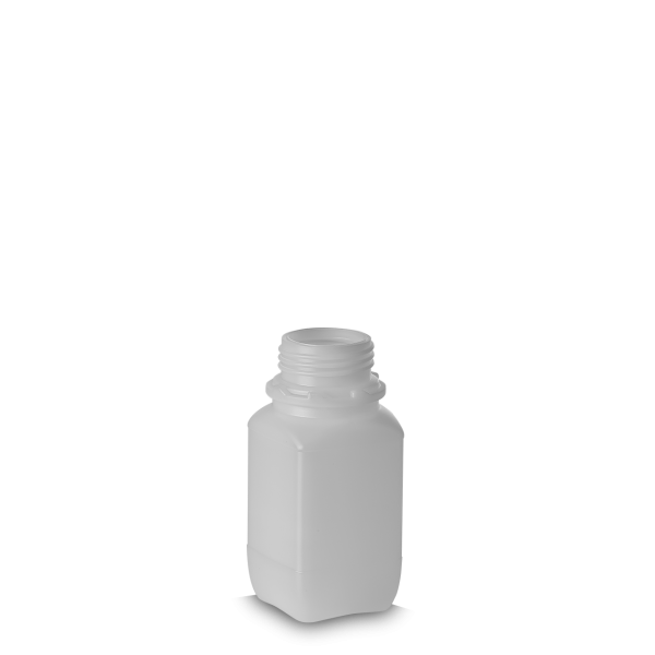 250 ml Vierkantflasche HDPE natur OV 45 eckig
