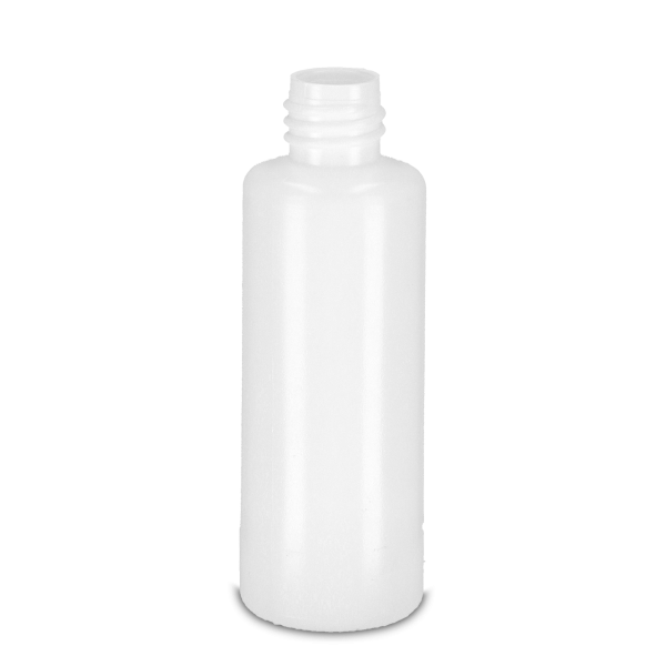 50 ml Rundflasche HD/LD PE weiß RD 18 zylindrisch