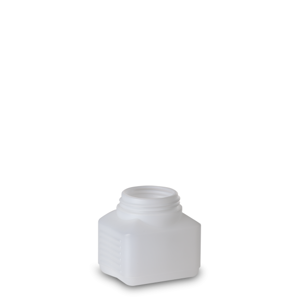 250 ml Vierkantflasche HDPE natur RD 60 rechteckig