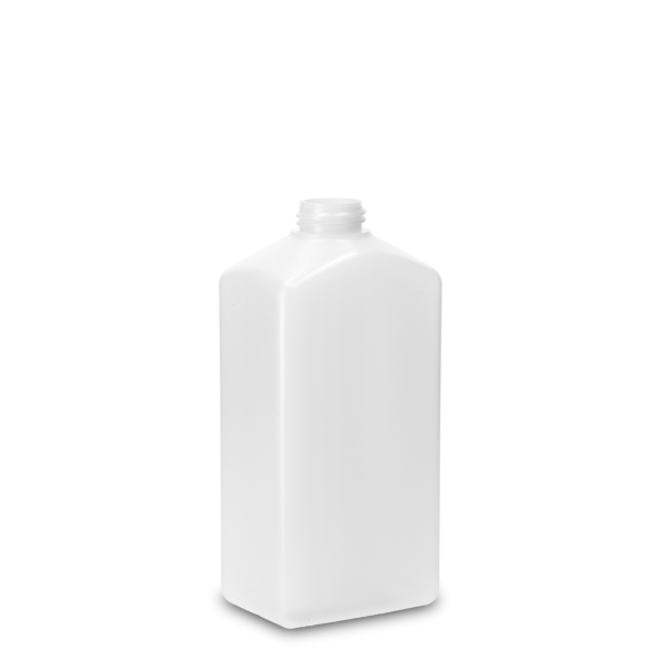 500 ml Vierkantflasche HDPE natur RD 28 rechteckig