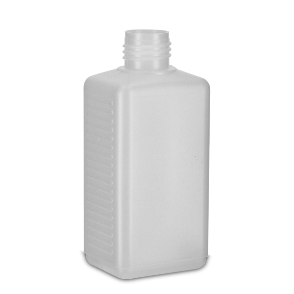 200 ml Vierkantflasche HDPE natur RD 25 rechteckig