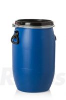 60 Liter Deckelfass HDPE blau rund - Gewicht 2870g