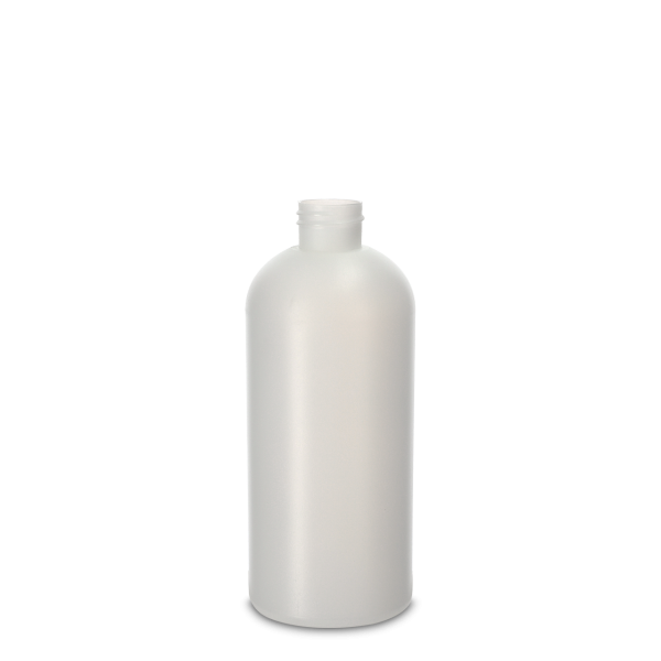 500 ml Rundflasche HDPE natur 28/410 Rundschulter