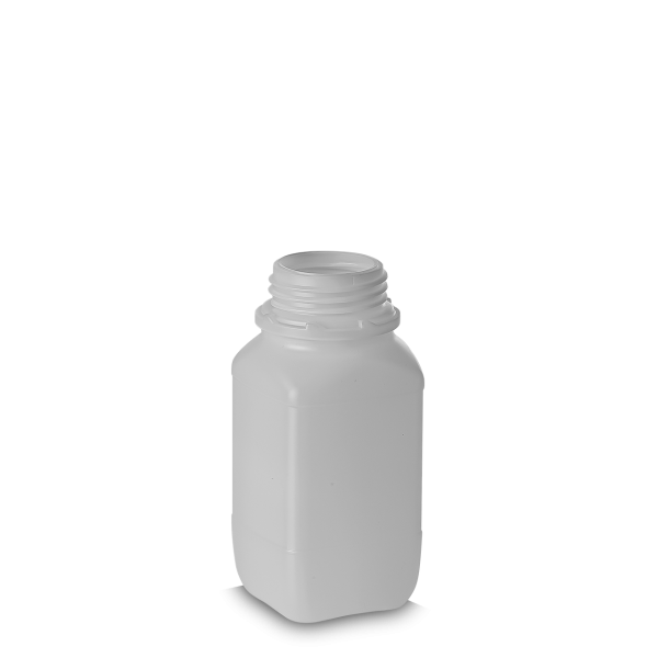 500 ml Vierkantflasche HDPE natur OV 54 eckig