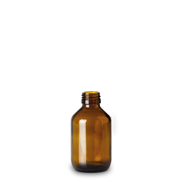 150 ml Medizinflasche Glas braun PP 28 rund