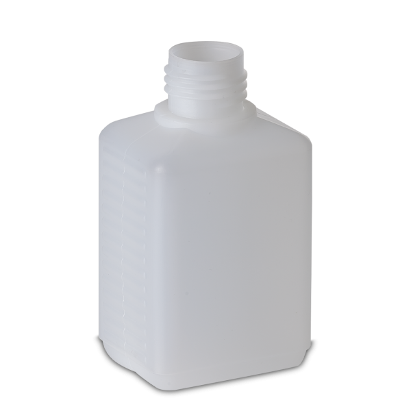 150 ml Vierkantflasche HDPE natur RD 25 rechteckig
