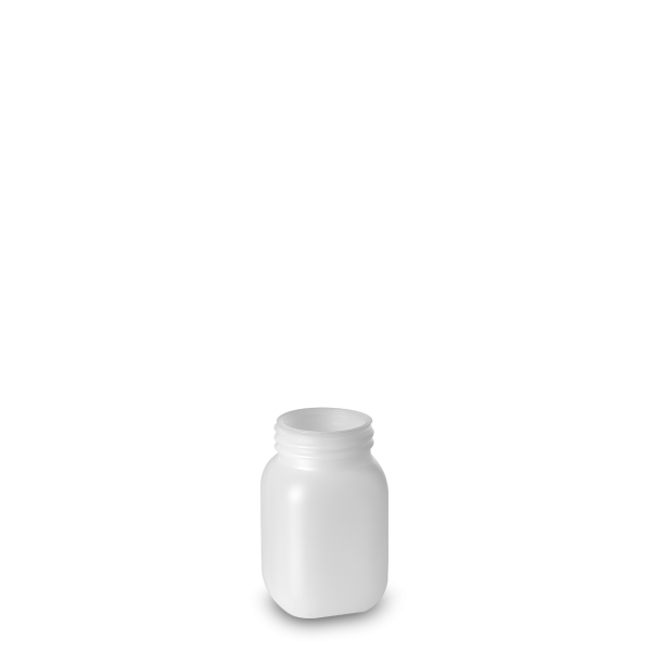 100 ml Chemikalienflasche HDPE natur RD 40 eckig