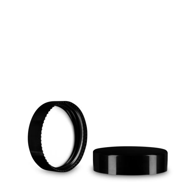 Glastiegeldeckel - schwarz - 47 mm - glänzend